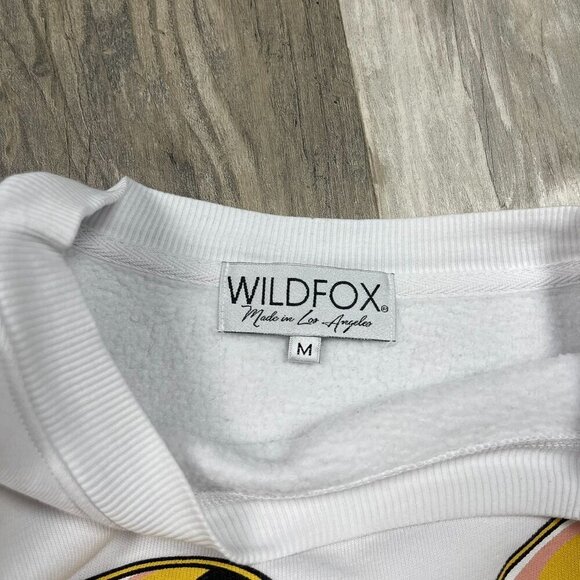 Wildfox Oversize Sweatshirt Medium White Womens Face Sunglasses Lips Pullover - Picture 4 of 7